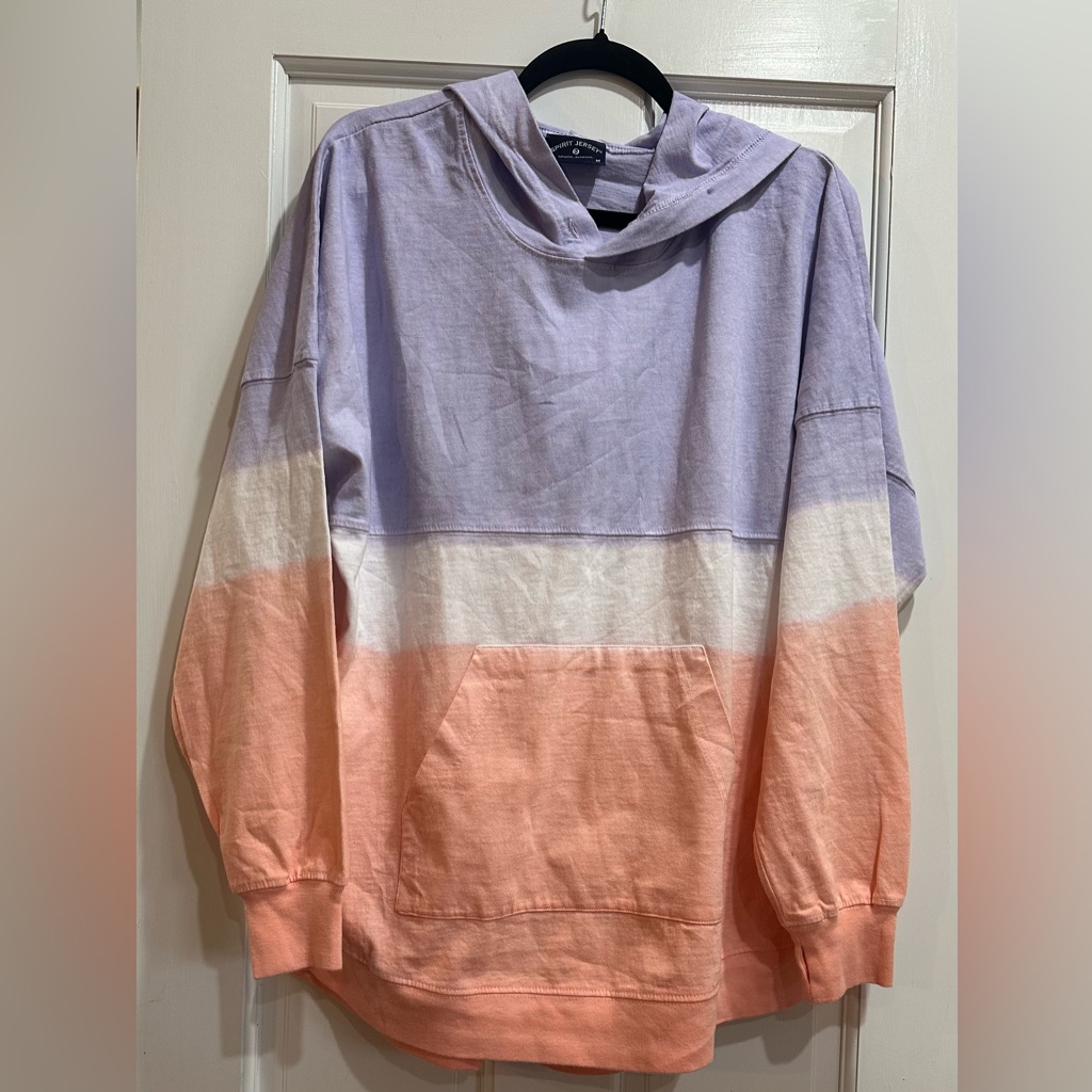 Spirit Jersey Long Sleeve Hoodie Hooded Top Lightweight Sweatshirt M Purple